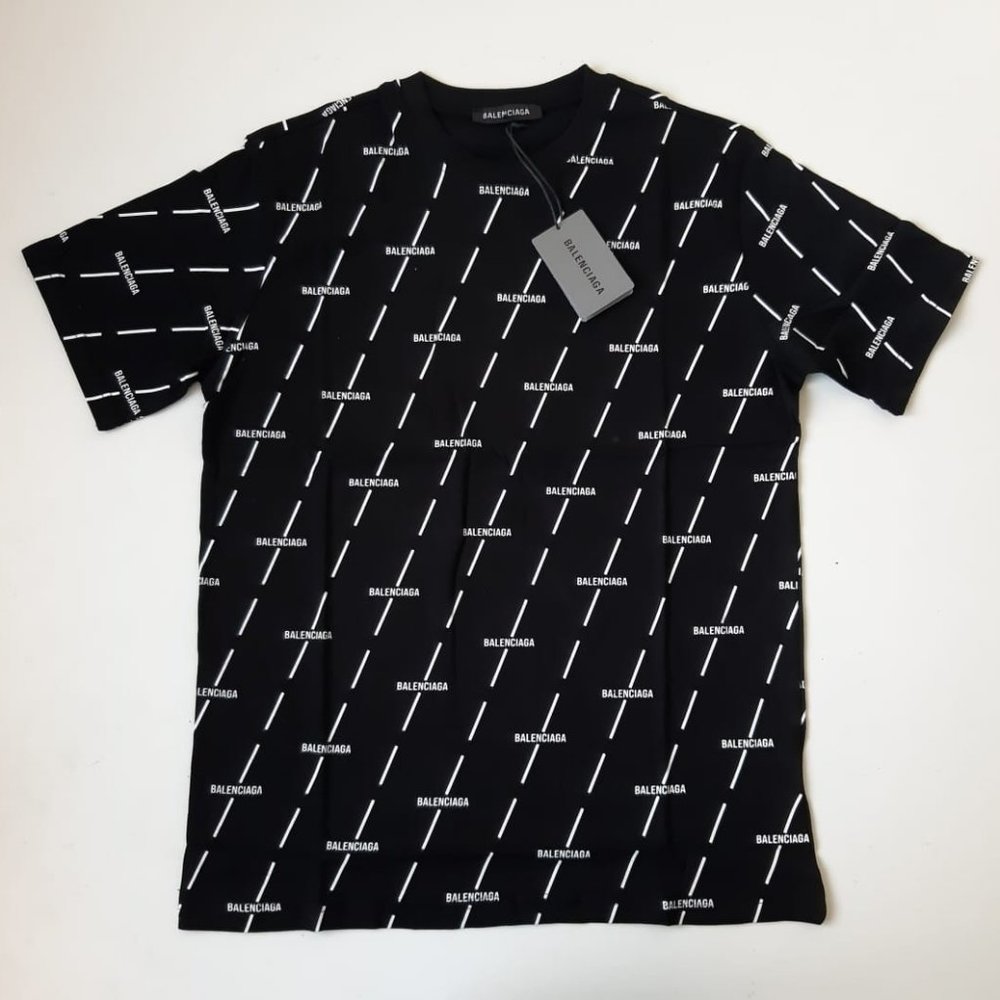 Balenciaga Casual Tshirt Men's Short Sleeve Cotton